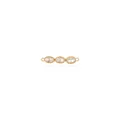 18K gold plated connector with three oval cubic zirconia stones and milgrain edges - White Stone