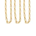 18K gold-plated hammered elongated oval link chain for DIY jewelry making accessories - Hammered Oval Chain / Gold