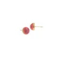 18K gold-plated stud earrings featuring red and blue marble resin in twisted bezel - Pale Blue