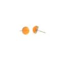 Vintage-Ohrstecker aus orangefarbenem Harz mit 18 Karat vergoldeter Metallfassung - Orange