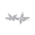 Sparkling S925 sterling silver butterfly ring with marquise cut stones and pave setting - US 5 / Double Butterfly Style (DY120714) / Silver
