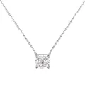 Elegant S925 sterling silver necklace featuring a square ice-cut white zircon pendant - Square Ice Flower Cut Zirconia Necklace (DY190528-S-W-WH)