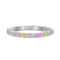 Eternity band ring in S925 sterling silver with colorful round-cut cubic zirconia stones - Multicolor Full Eternity Band Style (DY120797)