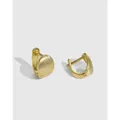 Minimalist S925 sterling silver U-shaped earrings with gold brushed matte finish - 925 Silver / Gold (DY110222-S-G-NA)