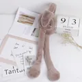 Paraorecchie in peluche a forma di coniglio per bambini marrone moka con fodera calda - Kaki