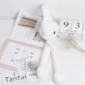 Paraorecchie a forma di coniglio bianco in peluche per bambine con morbida pelliccia e ricami - Bianco
