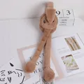 Braune Plüsch-Ohrenschützer für Kinder mit Hasenohren und Stickerei für den Winter - Karamellbraun