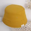 Sombrero de pescador mostaza para niños con parche de carita sonriente para niños - Talla única / Amarillo