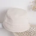 Cappello da pescatore beige in cotone per bambini con tesa cucita e stile classico - Taglia unica / Bianco