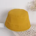 Cappello pescatore per bambini giallo senape in tela su supporto di legno bianco - Taglia unica / Giallo