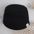 Klassischer schwarzer Fischerhut für Kinder mit minimalistischem Smile-Logo-Patch - Einheitsgröße / Schwarz
