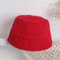 Cappello a secchiello rosso per bambini in tela con design a cima piatta e stile minimalista - Taglia unica / Rosso