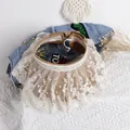 Visiera parasole in paglia per bambine con ricami in pizzo bianco e trama color kaki - 50-52CM / Cachi