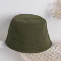 Cappello a secchiello classico per bambini verde militare in tela per uso casual - Taglia unica / Verde Scuro