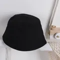 Cappello da pescatore nero per bambini in tela con parte superiore piatta e occhielli - Taglia unica / Nero