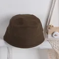 Cappello a secchiello per bambini marrone scuro in tela di cotone resistente - Taglia unica / Marrone scuro