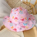 Pink floral sun hat for baby girls featuring colorful butterfly prints for outdoor use - 48cm / Pink Butterfly Flower