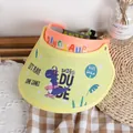 Kids orange and yellow dinosaur sun visor featuring 3D dinosaur lettering and cartoon graphics - One Size / Yellow