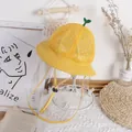 Yellow mesh baby sun hat with clear protective face shield and adjustable chin strap - 50cm / Trucker Hat / Yellow