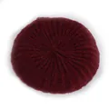 Classic burgundy knit wool beret for kids featuring a textured ribbed pattern and round shape - One Size / Red Brown