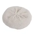 Boina de chenilla blanco crema para niños con textura de punto grueso y tacto suave - Beige