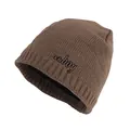 Brown knitted beanie for men featuring xhboy embroidery on the center front - One Size / Khaki Hat