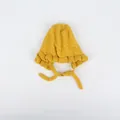 Cuffia neonato gialla in maglia con balze e lacci per calore invernale - Taglia unica / Giallo