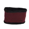 Men's thickened wine red knit neck warmer with black fleece lining and letter embroidery - One Size / Burgundy Neck Warmer