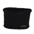 Men's black knitted neck warmer with thick fleece lining and embroidered branding - One Size / Black Scarf