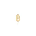Macro detail of 18K gold plated letter B connector with dual rings for DIY jewelry making - Letter B