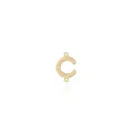Detailed view of 18K gold-plated letter C connector with double loops for DIY jewelry - Letter C