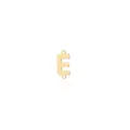 Detail of 18K gold-plated letter E connector with dual loops for DIY jewelry making - Letter E