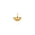 Exquisite 18K vergoldete Sonnen-Fächer-Anhänger mit funkelndem Zirkon und Hochglanz-Finish - Gold