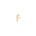 Detailed view of 18K gold plated letter F connector with double loops for DIY jewelry - Letter F