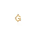 Macro view of 18K gold plated letter G jewelry connector with double rings for DIY necklaces - Letter G