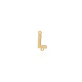 18K gold-plated letter L jewelry connector pendant with dual rings for DIY necklace - Letter L