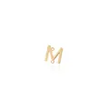 18K gold plated letter M connector charm with dual rings for DIY jewelry necklaces - Letter M