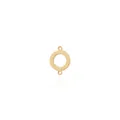 Polished 18K gold-plated double-loop circular connector for DIY jewelry necklaces - Letter O