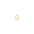 18K gold plated letter Q connector charm with double loops for DIY jewelry making - Letter Q
