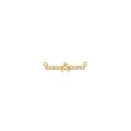 Macro shot of 18K gold plated letter A connector pendant with sparkling zircon accents - Style A