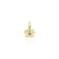Exquisite 18K gold-plated floral pendant with central zircon in a vintage style - Gold with White Zirconia