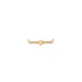 18K gold-plated bar pendant with letter B and sparkling cubic zirconia stones - Style B