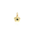 18K gold plated flower pendant with green zircon gemstone in a minimalist vintage style - Gold with Green Zirconia