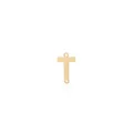 Polished 18K gold-plated cross connector for DIY jewelry with dual hanging rings - Letter T