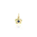 Exquisite 18K gold plated flower pendant with blue zircon center in minimalist style - Gold with Blue Zircon