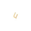 18K gold-plated copper letter U jewelry connector for DIY necklaces and crafts - Letter U