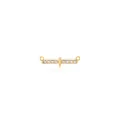 Connettore a barra placcato oro 18K con zirconi e doppi anelli per gioielli fai-da-te - Stile I