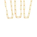 18K gold-plated rectangle link chain for DIY jewelry making with textured surface - Gold