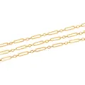 Polished 18K gold-plated paperclip chain necklace DIY link for jewelry making - Gold