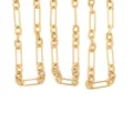 18K gold-plated rectangle paperclip and twisted ring chain links for DIY jewelry making - Gold